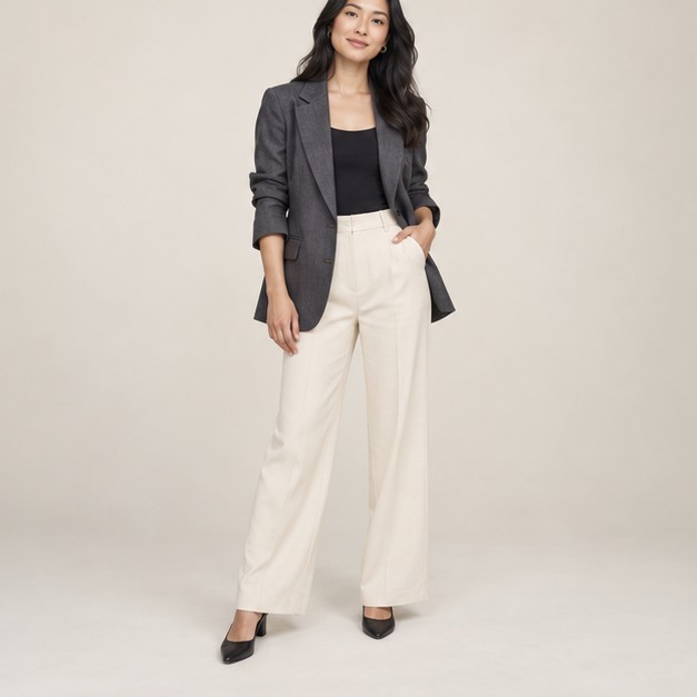 Illustrative relaxed tailoring outfit